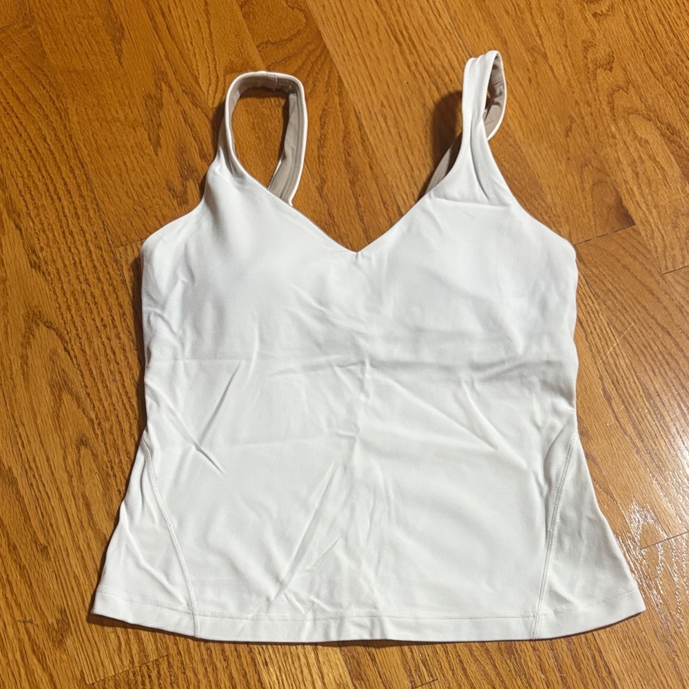 Lululemon Athletica White Tank Top/ Waist Length Align Tank